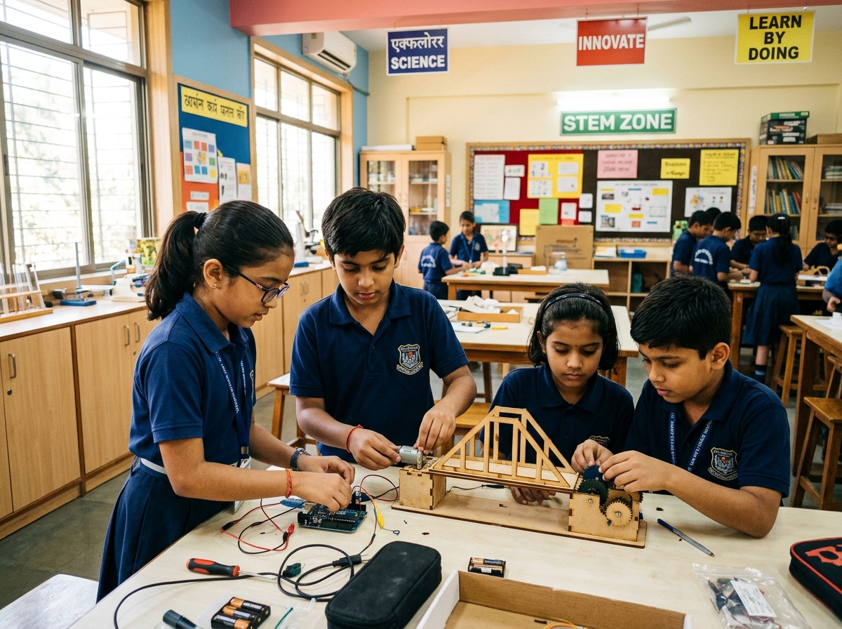 Students engaged in active classroom learning